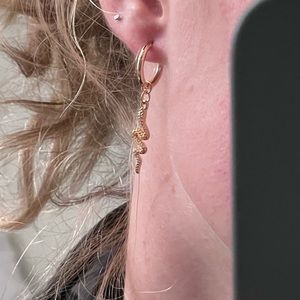 Gold Snake Earrings